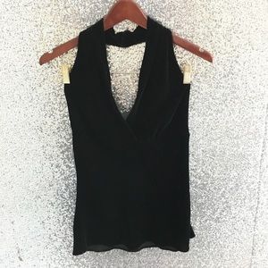Express Black Velvet Halter Top—Size S